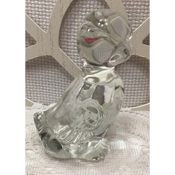 Clear Art Glass Duckling Paperweight Farm Decor Figure Fenton Style Unmarked - Picture 4 of 13